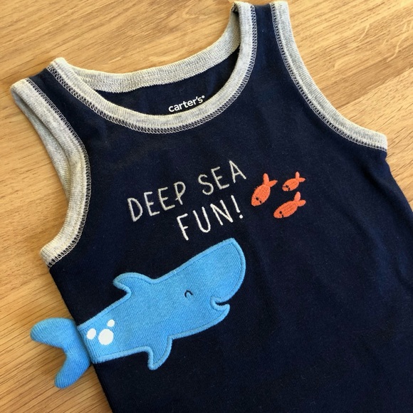 NWOT Carter’s Baby Boy Two Piece Outfit 
Tank Top Onesie and Shorts - Picture 3 of 7